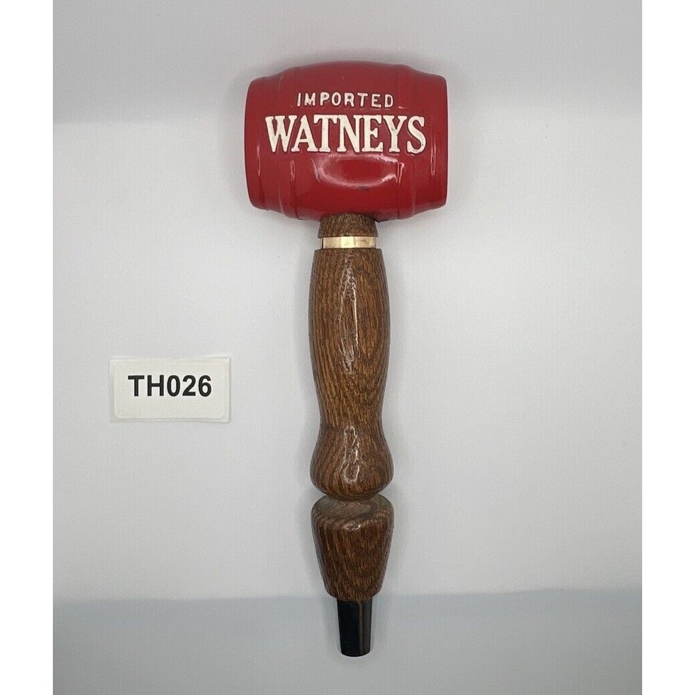 Imported Watneys Beer Keg Pub Bar Tap 10” Red Barrel Brown Wood Handle